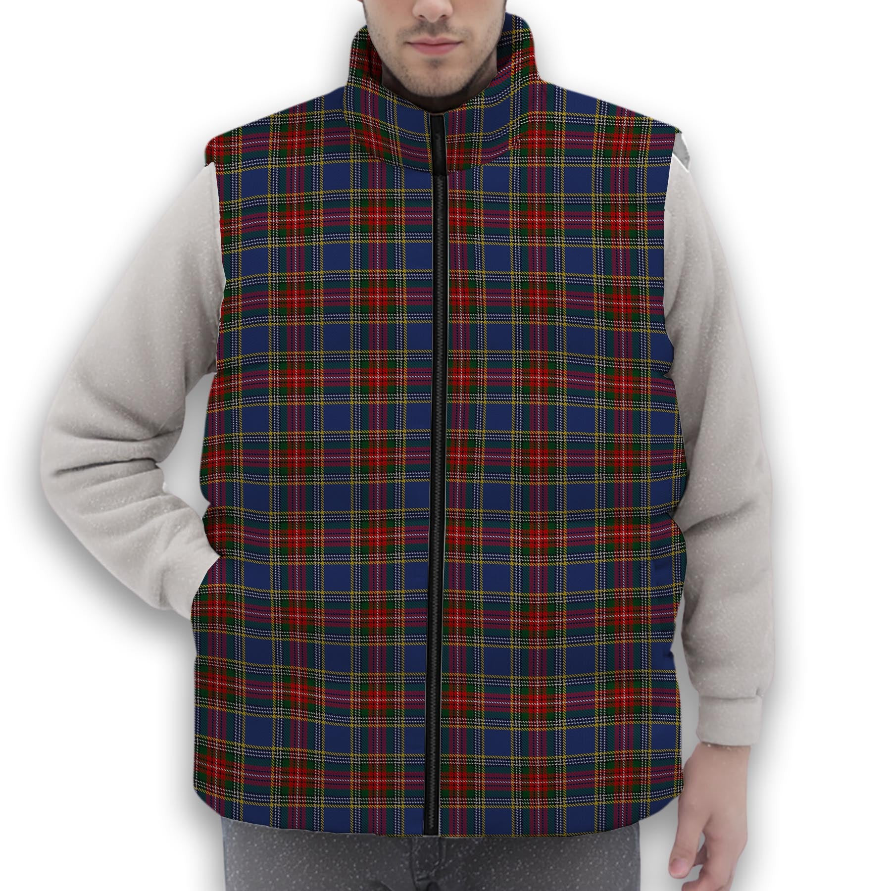 ScotsTee Shop Scottish MacBeth 2 Premium Tartan Puffer Vest Winter White Duck Down Vest Sleeveless