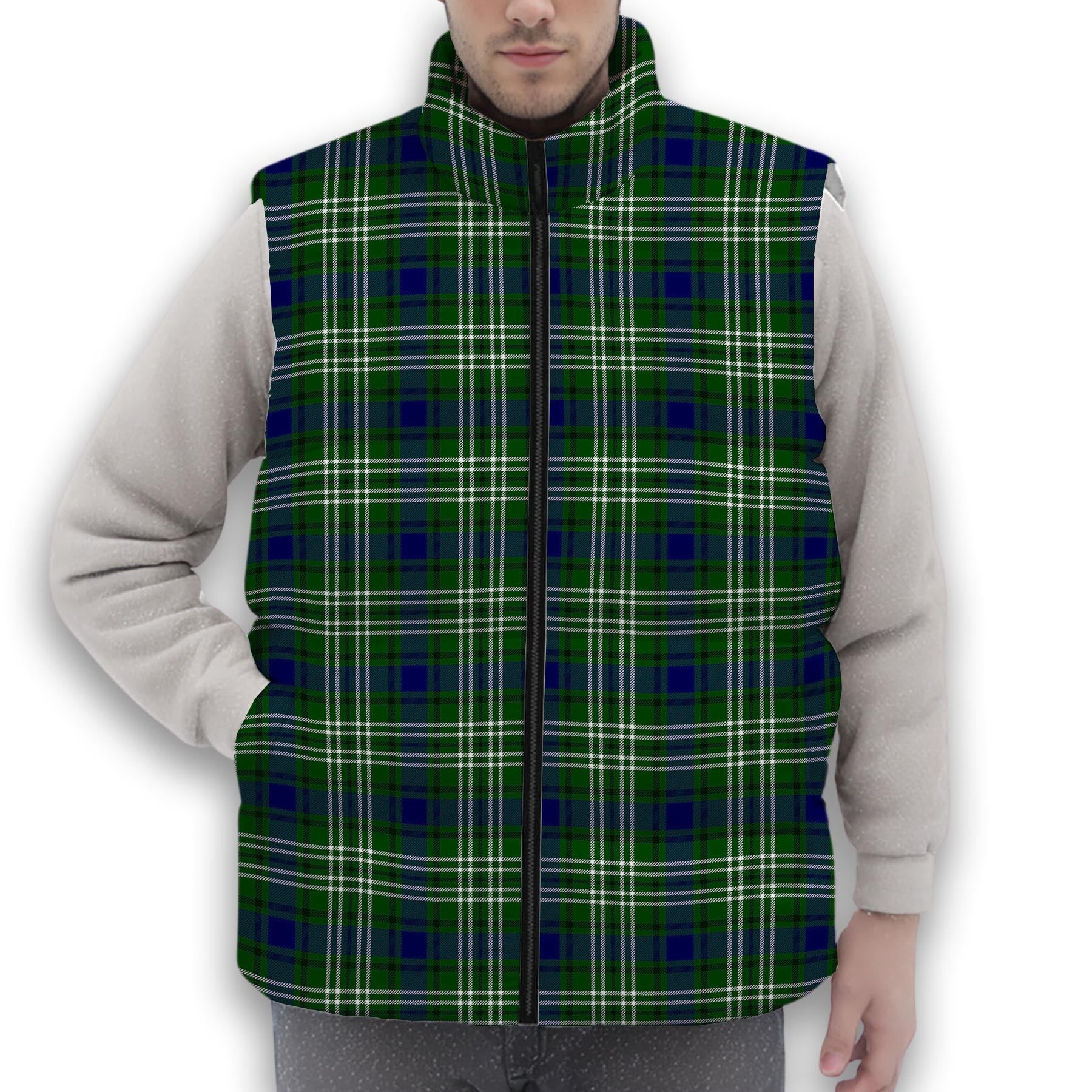 ScotsTee Shop Scottish Mow Premium Tartan Puffer Vest Winter White Duck Down Vest Sleeveless
