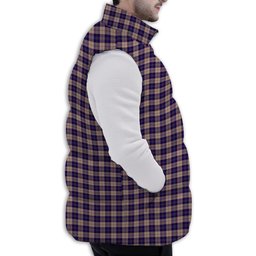 ScotsTee Shop Scottish Harris Royal Blue Premium Tartan Puffer Vest Winter White Duck Down Vest Sleeveless