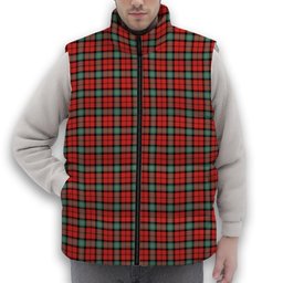 ScotsTee Shop Scottish Kerr Ancient Premium Tartan Puffer Vest Winter White Duck Down Vest Sleeveless