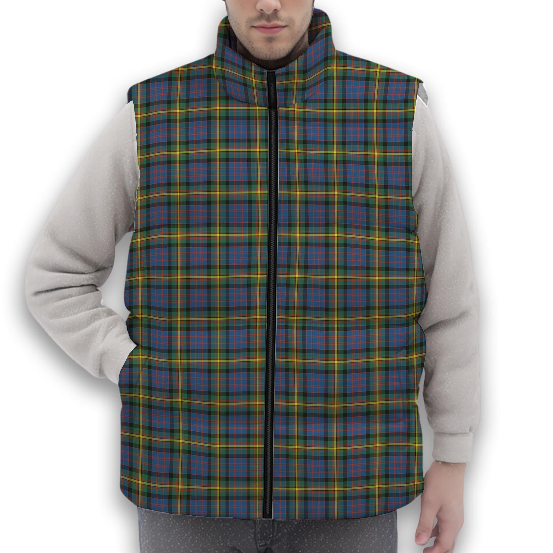ScotsTee Shop Scottish MacSporran Ancient Premium Tartan Puffer Vest Winter White Duck Down Vest Sleeveless