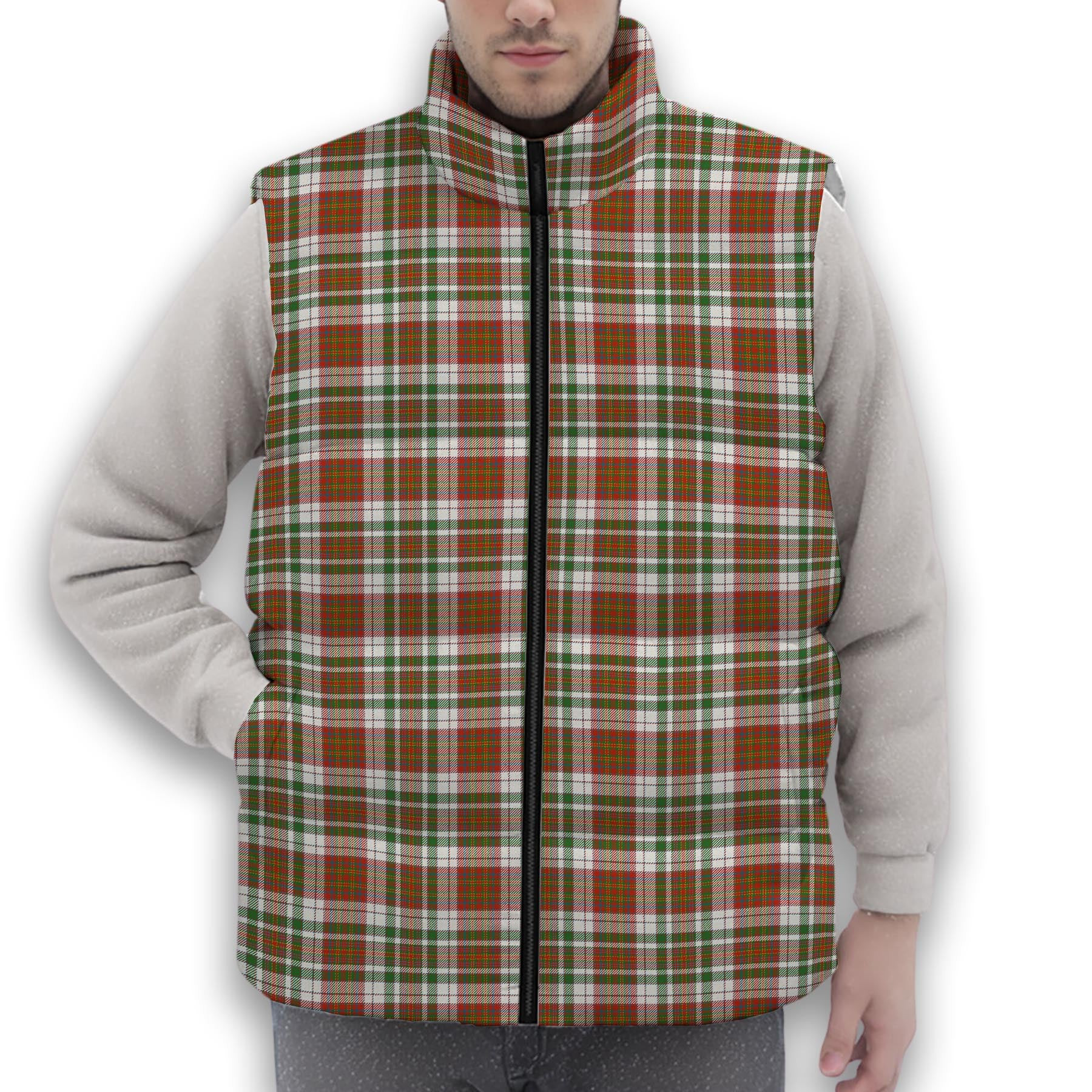 ScotsTee Shop Scottish McAlister Dress Ancient Premium Tartan Puffer Vest Winter White Duck Down Vest Sleeveless
