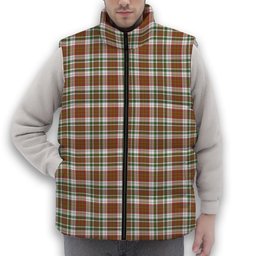 ScotsTee Shop Scottish McAlister Dress Ancient Premium Tartan Puffer Vest Winter White Duck Down Vest Sleeveless