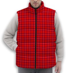 ScotsTee Shop Scottish Rose Modern Premium Tartan Puffer Vest Winter White Duck Down Vest Sleeveless