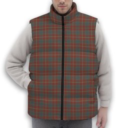 ScotsTee Shop Scottish MacConnell Weathered Premium Tartan Puffer Vest Winter White Duck Down Vest Sleeveless