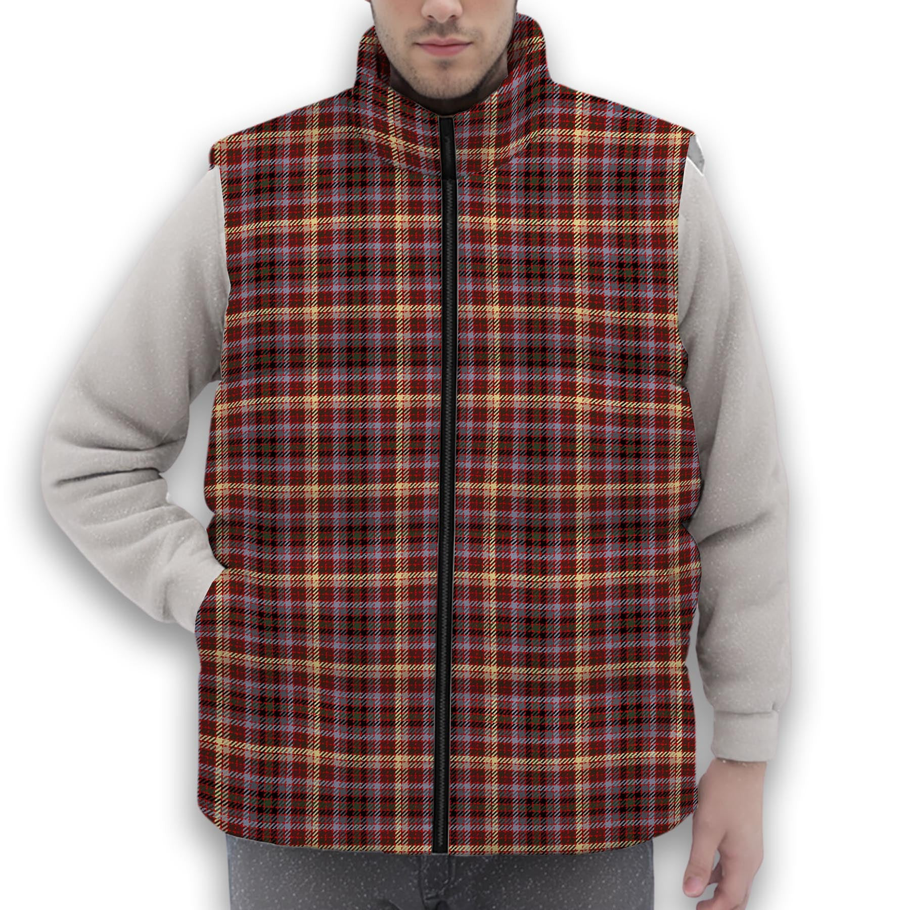 ScotsTee Shop Scottish MacKay of Strathnaver Modern Premium Tartan Puffer Vest Winter White Duck Down Vest Sleeveless