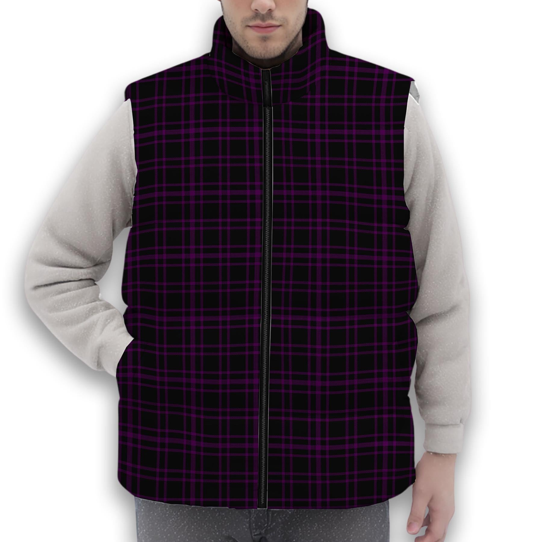 ScotsTee Shop Scottish Leonard Hunting Premium Tartan Puffer Vest Winter White Duck Down Vest Sleeveless