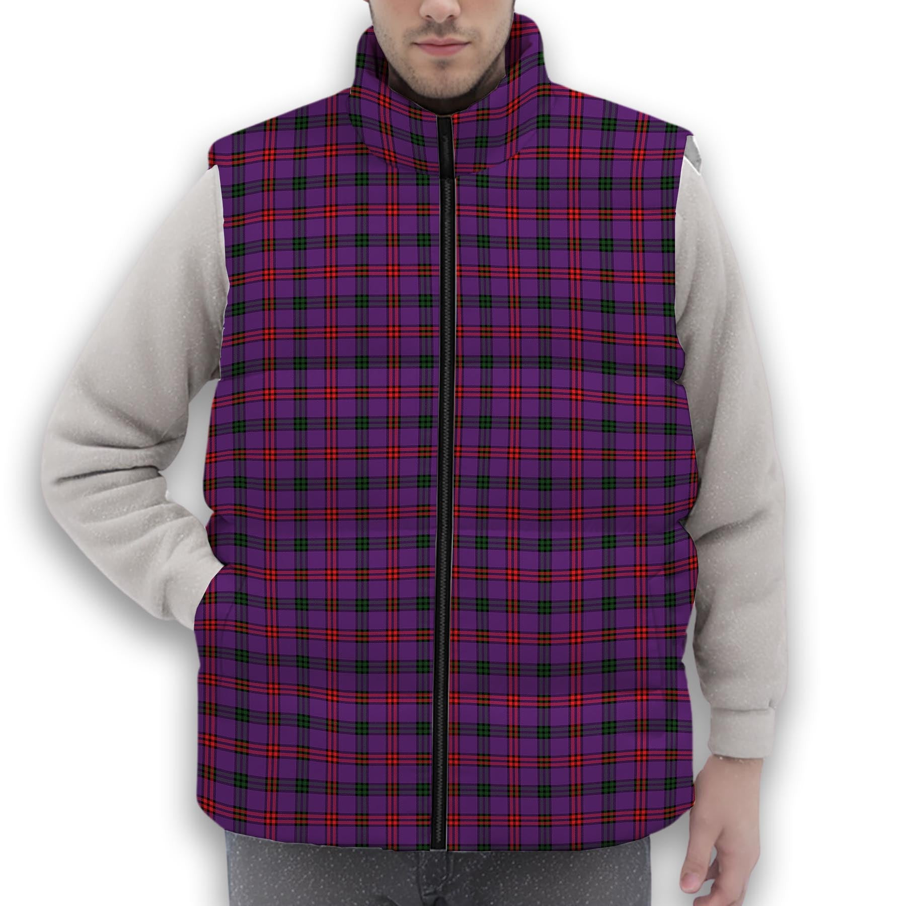 ScotsTee Shop Scottish Montgomery Modern Premium Tartan Puffer Vest Winter White Duck Down Vest Sleeveless