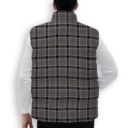ScotsTee Shop Scottish Thompson Grey Dress Premium Tartan Puffer Vest Winter White Duck Down Vest Sleeveless