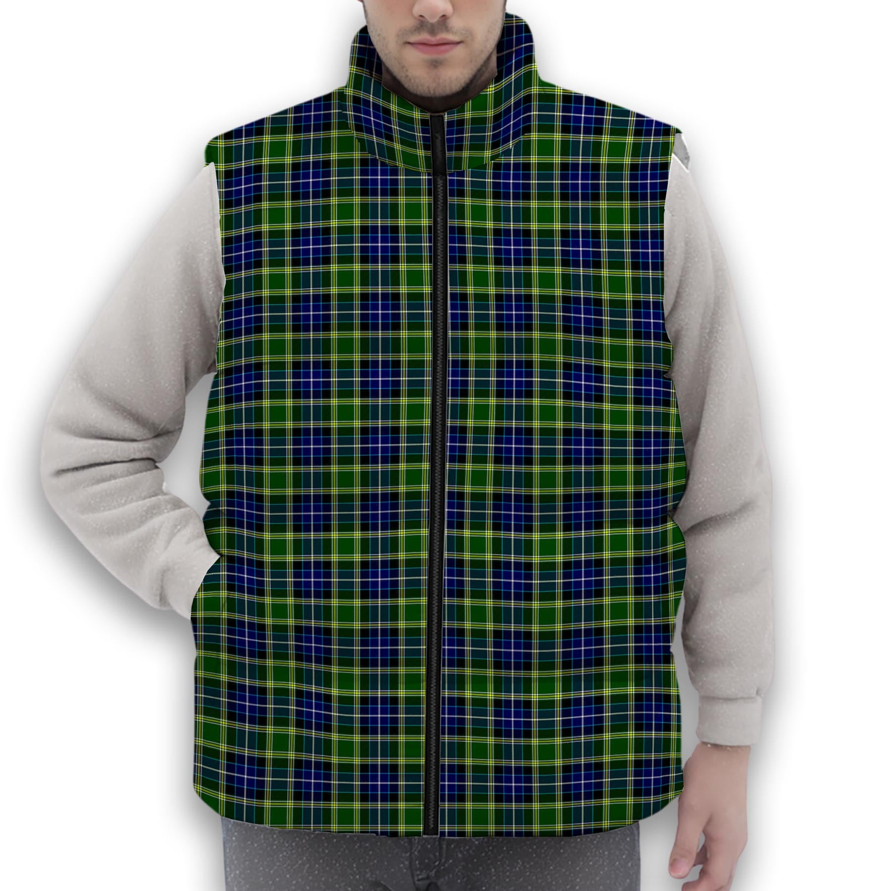 ScotsTee Shop Scottish MacKellar SC Premium Tartan Puffer Vest Winter White Duck Down Vest Sleeveless