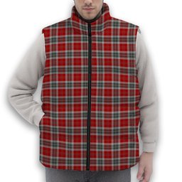 ScotsTee Shop Scottish MacLean of Duart Dress 2 Premium Tartan Puffer Vest Winter White Duck Down Vest Sleeveless