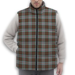 ScotsTee Shop Scottish McBean Dress Premium Tartan Puffer Vest Winter White Duck Down Vest Sleeveless