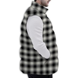 ScotsTee Shop Scottish McPhee B&W Modern Premium Tartan Puffer Vest Winter White Duck Down Vest Sleeveless