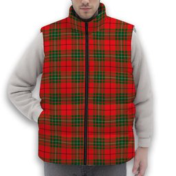 ScotsTee Shop Scottish MacAuley Modern Premium Tartan Puffer Vest Winter White Duck Down Vest Sleeveless