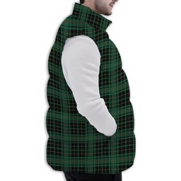 ScotsTee Shop Scottish MacAuley Hunting Ancient Premium Tartan Puffer Vest Winter White Duck Down Vest Sleeveless