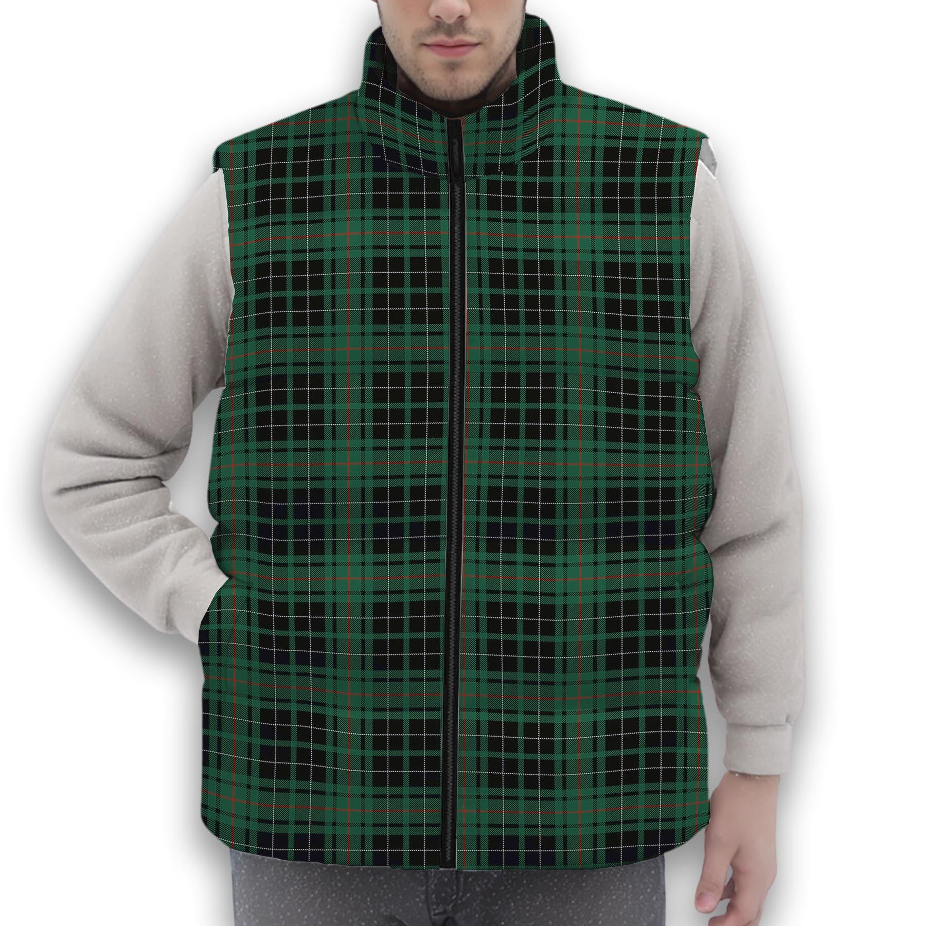 ScotsTee Shop Scottish MacAuley Hunting Ancient Premium Tartan Puffer Vest Winter White Duck Down Vest Sleeveless
