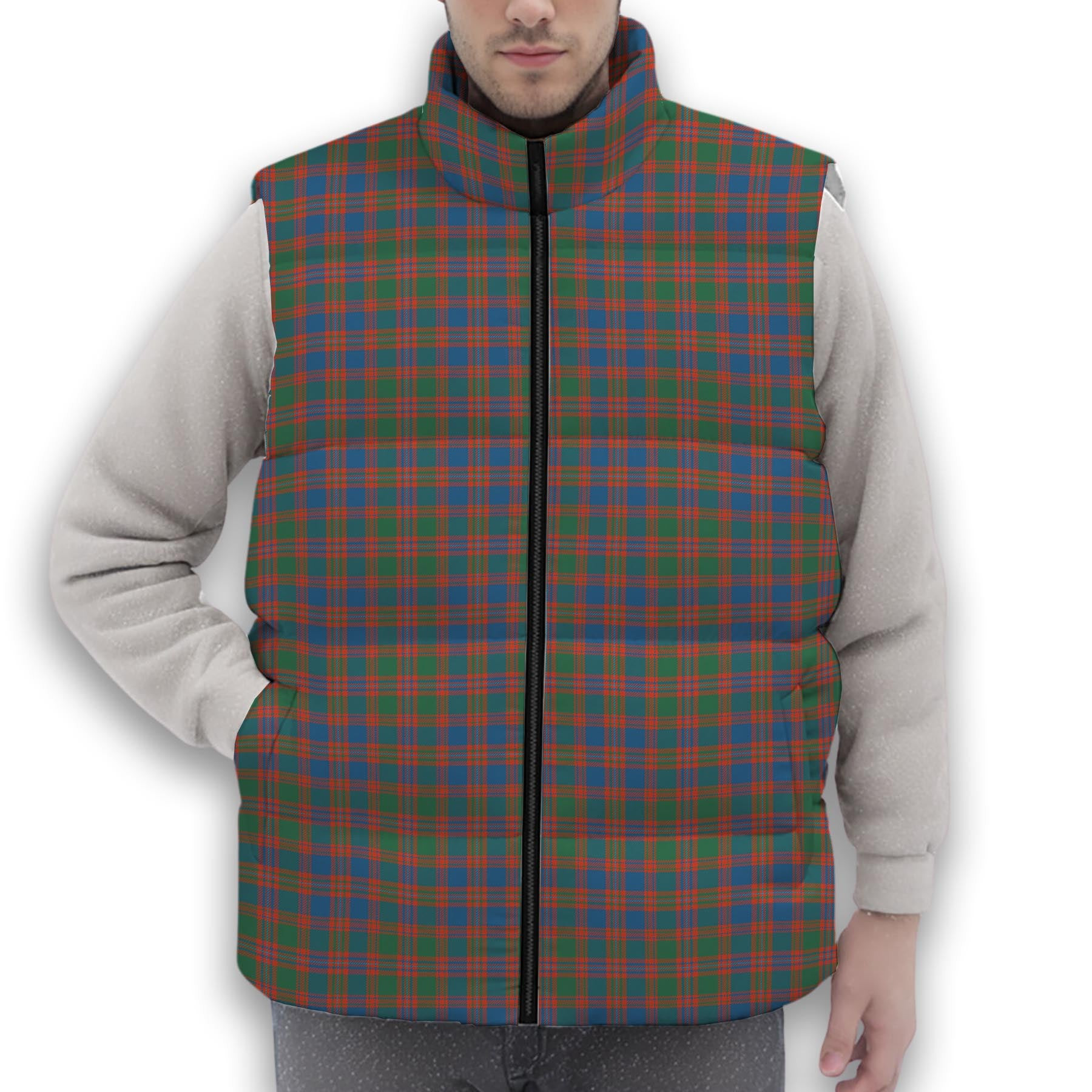 ScotsTee Shop Scottish McIntyre Ancient Premium Tartan Puffer Vest Winter White Duck Down Vest Sleeveless