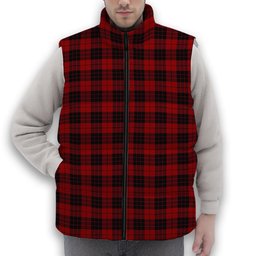 ScotsTee Shop Scottish McLeod of Raasay Premium Tartan Puffer Vest Winter White Duck Down Vest Sleeveless