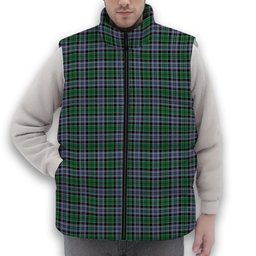 ScotsTee Shop Scottish MacIsaac Ancient Premium Tartan Puffer Vest Winter White Duck Down Vest Sleeveless