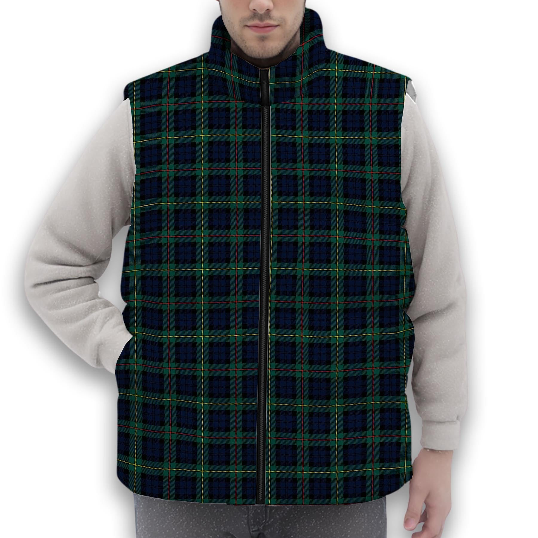 ScotsTee Shop Scottish MacEwen Modern Premium Tartan Puffer Vest Winter White Duck Down Vest Sleeveless