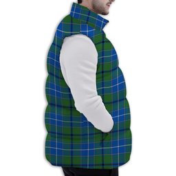 ScotsTee Shop Scottish Wishart Hunting Ancient Clan Premium Tartan Puffer Vest Winter White Duck Down Vest Sleeveless