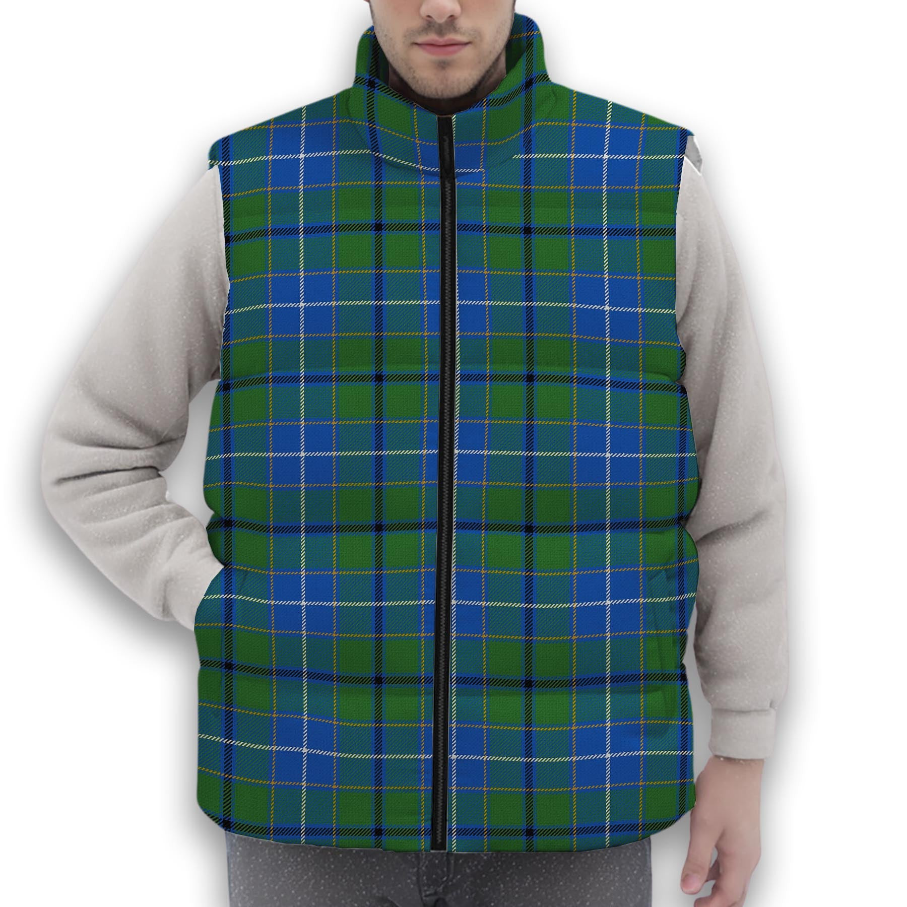 ScotsTee Shop Scottish Wishart Hunting Ancient Clan Premium Tartan Puffer Vest Winter White Duck Down Vest Sleeveless