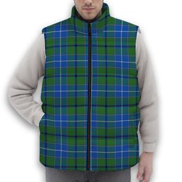 ScotsTee Shop Scottish Wishart Hunting Ancient Clan Premium Tartan Puffer Vest Winter White Duck Down Vest Sleeveless