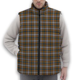 ScotsTee Shop Scottish Gordon dress 5 Premium Tartan Puffer Vest Winter White Duck Down Vest Sleeveless