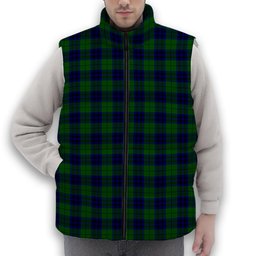 ScotsTee Shop Scottish Keith Modern Premium Tartan Puffer Vest Winter White Duck Down Vest Sleeveless