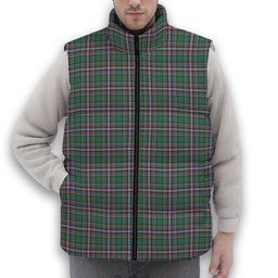 ScotsTee Shop Scottish MacFarlane Hunting Ancient Premium Tartan Puffer Vest Winter White Duck Down Vest Sleeveless