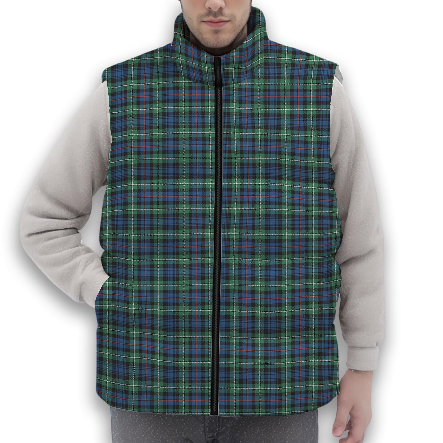ScotsTee Shop Scottish McKenzie Ancient Premium Tartan Puffer Vest Winter White Duck Down Vest Sleeveless