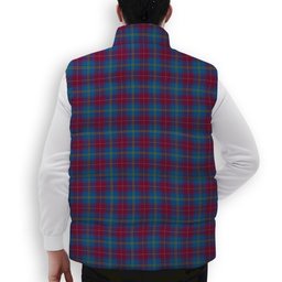 ScotsTee Shop Scottish Yarns to Yearn For Premium Tartan Puffer Vest Winter White Duck Down Vest Sleeveless