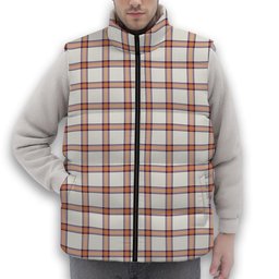 ScotsTee Shop Scottish Young Christina Ancient Premium Tartan Puffer Vest Winter White Duck Down Vest Sleeveless