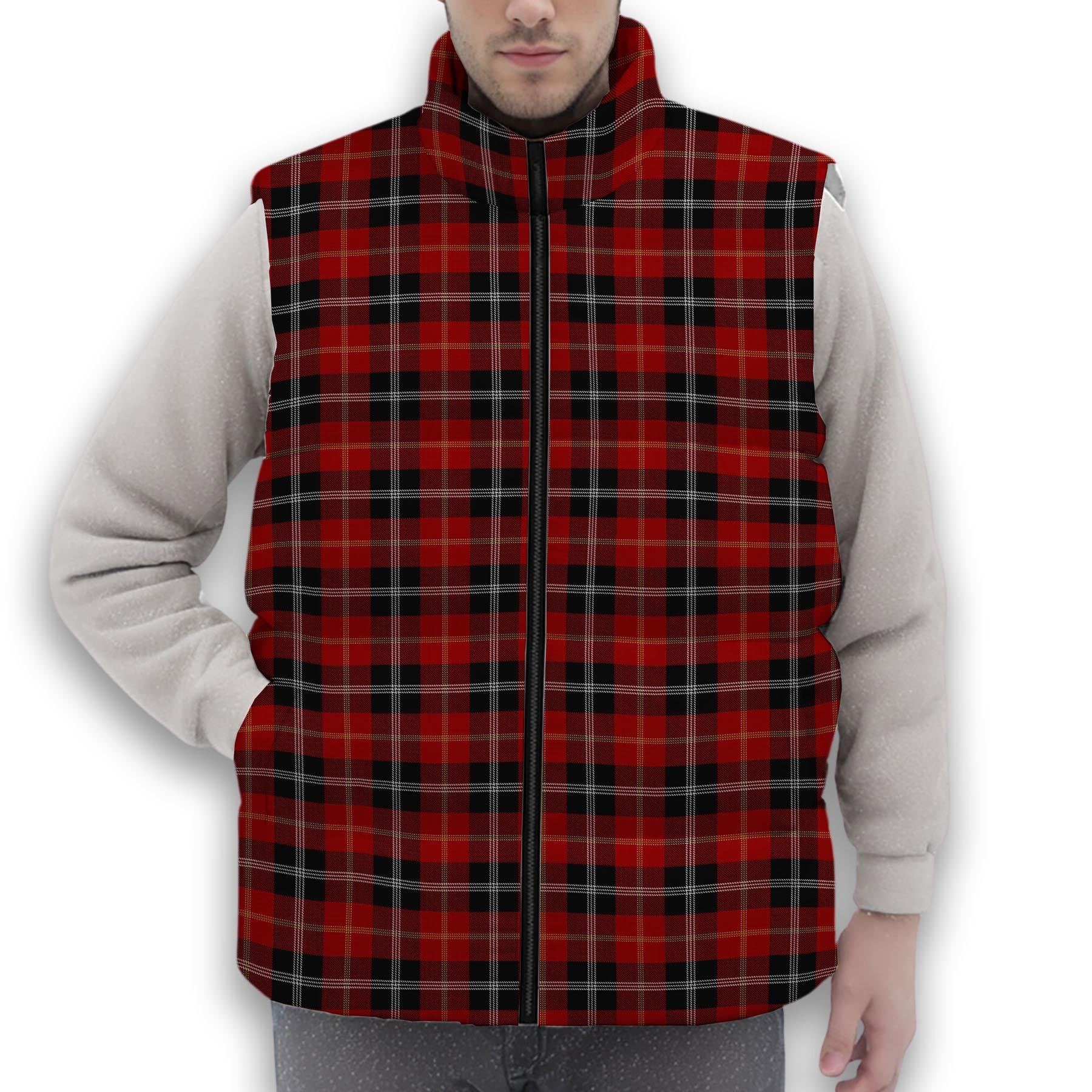 ScotsTee Shop Scottish Marjoribanks Premium Tartan Puffer Vest Winter White Duck Down Vest Sleeveless