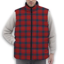 ScotsTee Shop Scottish Pitcairn Heritage Modern Premium Tartan Puffer Vest Winter White Duck Down Vest Sleeveless