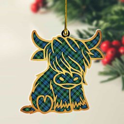 ScotsTee Shop Scottish Lyon Plaid Gold Tartan Highland Cow Ornament