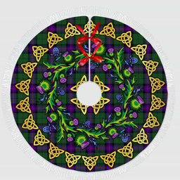 ScotsTee Shop Scottish Armstrong Modern Thistle Celtic Knot Tartan Christmas Tree Skirt