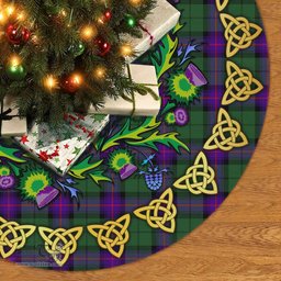 ScotsTee Shop Scottish Armstrong Modern Thistle Celtic Knot Tartan Christmas Tree Skirt