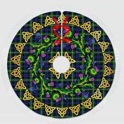 ScotsTee Shop Scottish Baillie Modern Thistle Celtic Knot Tartan Christmas Tree Skirt