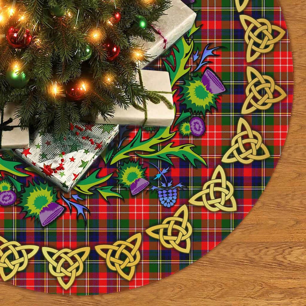 ScotsTee Shop Scottish Christie Thistle Celtic Knot Tartan Christmas Tree Skirt