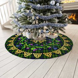 ScotsTee Shop Scottish Campbell of Breadalbane Modern Thistle Celtic Knot Tartan Christmas Tree Skirt