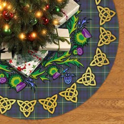 ScotsTee Shop Scottish Campbell Argyll Modern Thistle Celtic Knot Tartan Christmas Tree Skirt