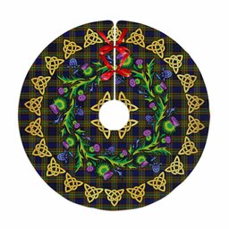 ScotsTee Shop Scottish Clelland Modern Thistle Celtic Knot Tartan Christmas Tree Skirt