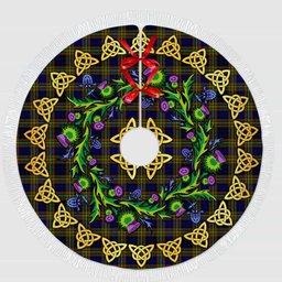 ScotsTee Shop Scottish Clelland Modern Thistle Celtic Knot Tartan Christmas Tree Skirt