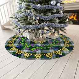 ScotsTee Shop Scottish Blackwatch Dress Modern Thistle Celtic Knot Tartan Christmas Tree Skirt