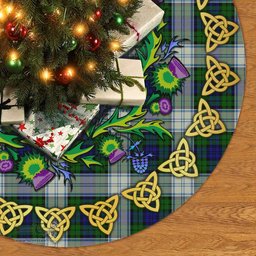 ScotsTee Shop Scottish Blackwatch Dress Modern Thistle Celtic Knot Tartan Christmas Tree Skirt