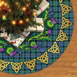 ScotsTee Shop Scottish Campbell of Cawdor Ancient Thistle Celtic Knot Tartan Christmas Tree Skirt