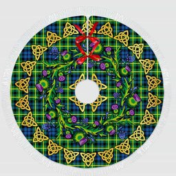 ScotsTee Shop Scottish Campbell of Breadalbane Ancient Thistle Celtic Knot Tartan Christmas Tree Skirt