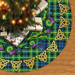 ScotsTee Shop Scottish Campbell of Breadalbane Ancient Thistle Celtic Knot Tartan Christmas Tree Skirt