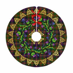 ScotsTee Shop Scottish Cochrane Modern Thistle Celtic Knot Tartan Christmas Tree Skirt